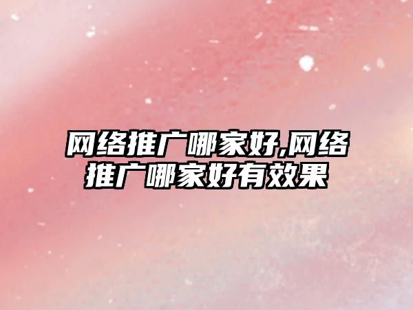 網(wǎng)絡推廣哪家好,網(wǎng)絡推廣哪家好有效果