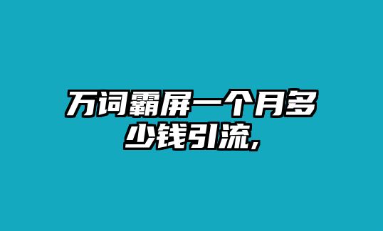 萬詞霸屏一個(gè)月多少錢引流,