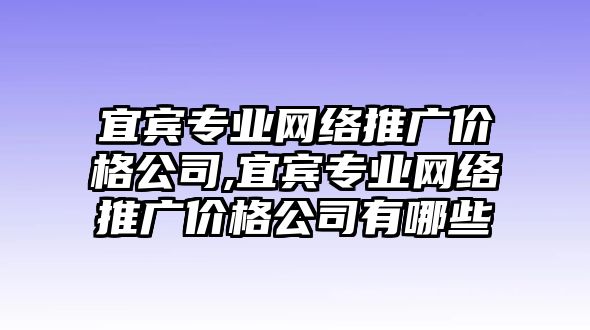 宜賓專業(yè)網絡推廣價格公司,宜賓專業(yè)網絡推廣價格公司有哪些